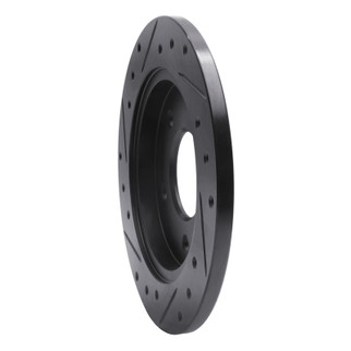 R1 88-94 Buick Regal Rear Right Drilled & Slotted Black Brake Rotor
