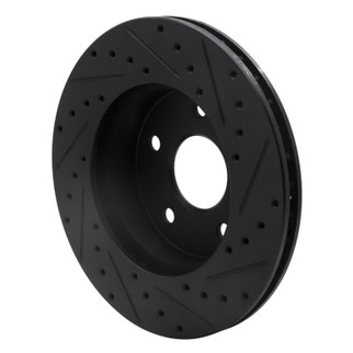 R1 99-04 Jeep Grand Cherokee Front Left Drilled & Slotted Black Brake Rotor