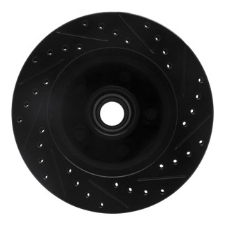 R1 86-92 Jeep Wagoneer Front Left Drilled & Slotted Black Brake Rotor