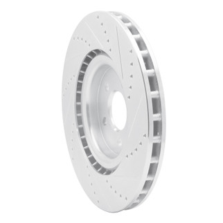 R1 07-14 Ford Mustang Front Left Drilled & Slotted Silver Brake Rotor