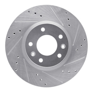 R1 06-13 Ford Fusion Front Right Drilled & Slotted Silver Brake Rotor