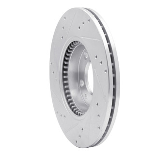 R1 06-13 Ford Fusion Front Right Drilled & Slotted Silver Brake Rotor