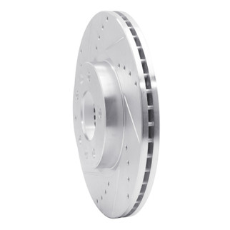 R1 06-13 Ford Fusion Front Left Drilled & Slotted Silver Brake Rotor