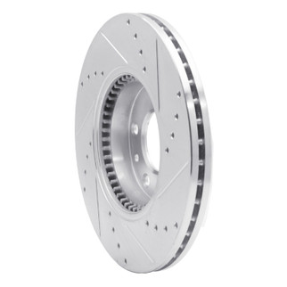 R1 06-13 Ford Fusion Front Left Drilled & Slotted Silver Brake Rotor