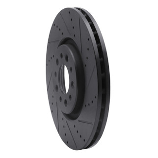 R1 14-25 Alfa Romeo Tonale Front Right Drilled & Slotted Black Brake Rotor