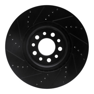 R1 14-25 Alfa Romeo Tonale Front Right Drilled & Slotted Black Brake Rotor