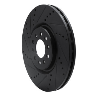 R1 14-25 Alfa Romeo Tonale Front Left Drilled & Slotted Black Brake Rotor