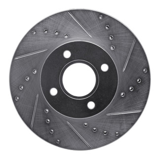 R1 05-12 Ford Focus Front Right Drilled & Slotted Silver Brake Rotor