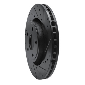 R1 11-25 Dodge Durango Front Right Drilled & Slotted Black Brake Rotor