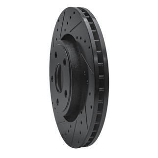 R1 11-25 Dodge Durango Front Left Drilled & Slotted Black Brake Rotor