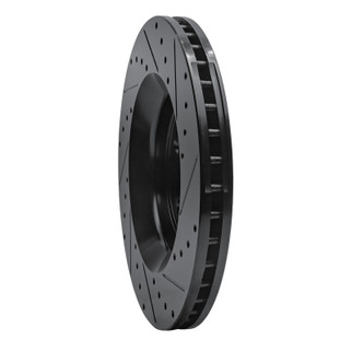 R1 11-25 Dodge Durango Front Left Drilled & Slotted Black Brake Rotor