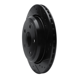 R1 11-25 Dodge Durango Rear Right Drilled & Slotted Black Brake Rotor