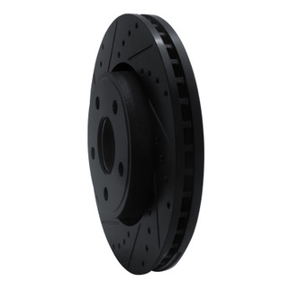 R1 11-22 Dodge Durango Front Left Drilled & Slotted Black Brake Rotor