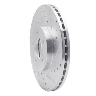 R1 93-07 Ford Taurus SHO Front Right Drilled & Slotted Silver Brake Rotor