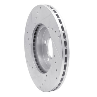 R1 93-07 Ford Taurus SHO Front Right Drilled & Slotted Silver Brake Rotor