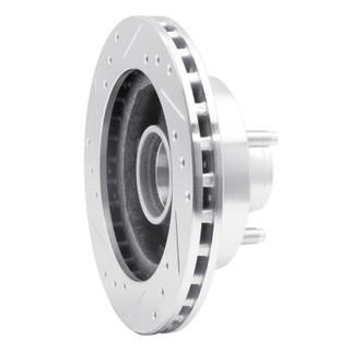 R1 79-81 Ford Mustang Front Right Drilled & Slotted Silver Brake Rotor