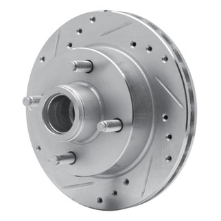 R1 79-81 Ford Mustang Front Left Drilled & Slotted Silver Brake Rotor