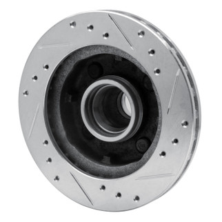 R1 79-81 Ford Mustang Front Left Drilled & Slotted Silver Brake Rotor