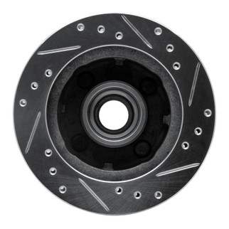 R1 79-81 Ford Mustang Front Left Drilled & Slotted Silver Brake Rotor
