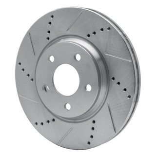 R1 04-12 Chevrolet HHR Front Left Drilled & Slotted Silver Brake Rotor