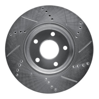 R1 04-12 Chevrolet HHR Front Left Drilled & Slotted Silver Brake Rotor