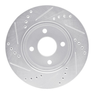 R1 03-10 Chevrolet Cobalt Front Right Drilled & Slotted Silver Brake Rotor