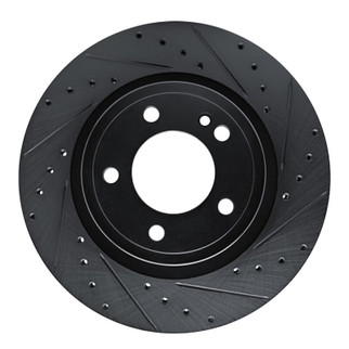 R1 2019-2025 Mercedes-Benz G580 Rear Right Drilled & Slotted Black Brake Rotor