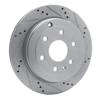 R1 07-17 Buick Enclave Rear Right Drilled & Slotted Silver Brake Rotor