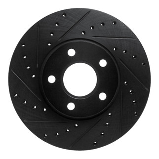 R1 2010-2013 Ford Transit Connect Front Left Drilled & Slotted Black Brake Rotor