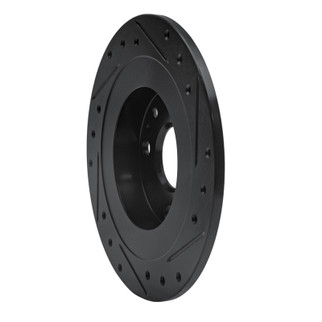 R1 1990-2003 Ford Escort Rear Left Drilled & Slotted Black Brake Rotor