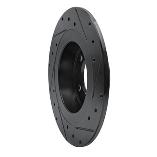 R1 2013-2016 Mini Cooper Paceman Rear Left Drilled & Slotted Black Brake Rotor