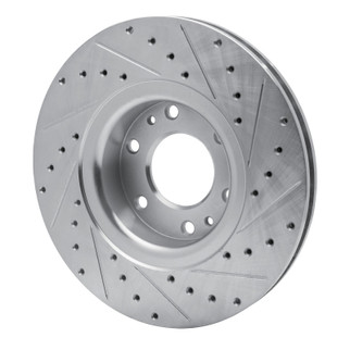R1 02-09 Buick Rainier Front Left Drilled & Slotted Silver Brake Rotor