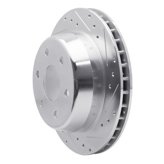 R1 00-14 Cadillac Escalade Rear Right Drilled & Slotted Silver Brake Rotor