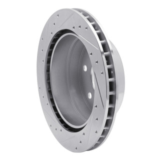 R1 00-14 Cadillac Escalade Rear Right Drilled & Slotted Silver Brake Rotor