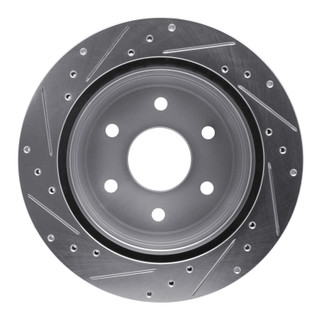 R1 00-14 Cadillac Escalade Rear Right Drilled & Slotted Silver Brake Rotor