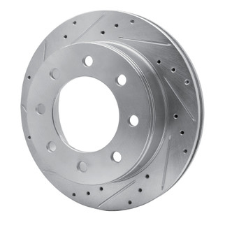 R1 99-25 Chevrolet Suburban 2500 Rear Left Drilled & Slotted Silver Brake Rotor