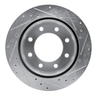 R1 99-25 Chevrolet Suburban 2500 Rear Left Drilled & Slotted Silver Brake Rotor