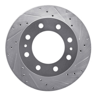 R1 99-20 Cadillac DeVille Front Right Drilled & Slotted Silver Brake Rotor