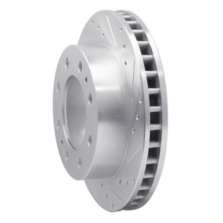 R1 99-20 Cadillac DeVille Front Right Drilled & Slotted Silver Brake Rotor