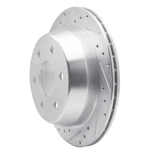 R1 99-07 Chevrolet AVALANCHE 1500 Rear Left Drilled & Slotted Silver Brake Rotor