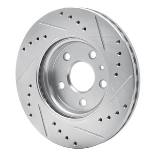 R1 11-23 Chevrolet Bolt EV Front Left Drilled & Slotted Silver Brake Rotor