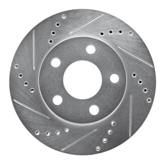 R1 97-05 Chevrolet Malibu Front Left Drilled & Slotted Silver Brake Rotor