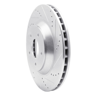 R1 88-96 Chevrolet Corvette Left Front Drilled & Slotted Silver Brake Rotor