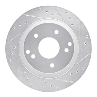R1 88-96 Chevrolet Corvette Rear Right Drilled & Slotted Silver Brake Rotor