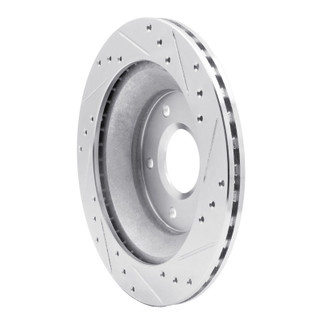 R1 88-94 Chevrolet Corvette Front Left Drilled & Slotted Silver Brake Rotor