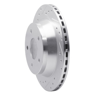 R1 84-87 Chevrolet Corvette Front Left Drilled & Slotted Silver Brake Rotor