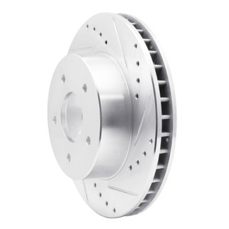 R1 63-82 Chevrolet Corvette Front Right Drilled & Slotted Silver Brake Rotor