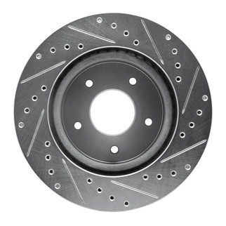 R1 63-82 Chevrolet Corvette Front Left Drilled & Slotted Silver Brake Rotor