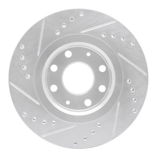 R1 04-17 Chevrolet AVEO (USA/Canada) Front Right Drilled & Slotted Silver Brake Rotor