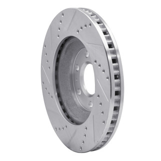 R1 04-09 Cadillac SRX Front Right Drilled & Slotted Silver Brake Rotor